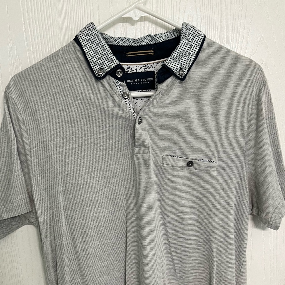 Denim & Flower grey collared shirt sz. M